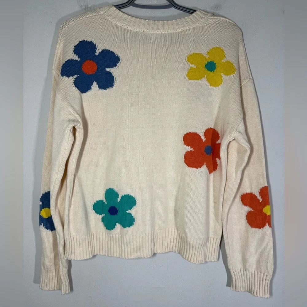 Rails Perci Cotton Sweater Ivory Daisies size S - Picture 9 of 11